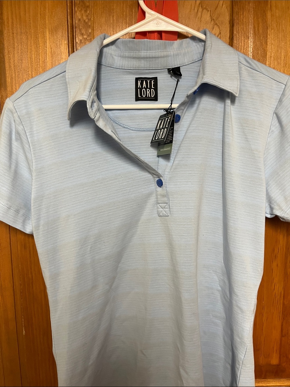Womens Pale Blue Polo Shirt - Short Sleeve